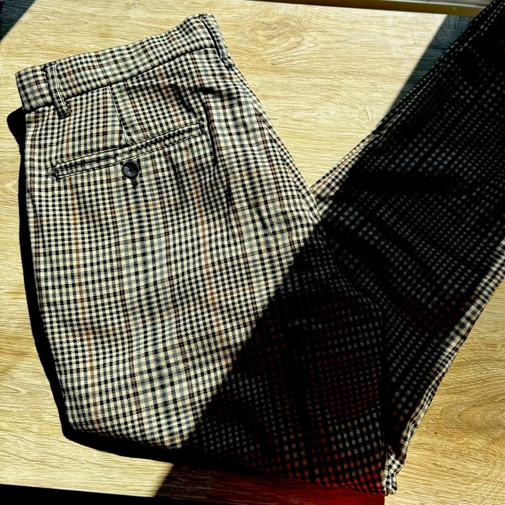 Zara, plaid pants, relaxed fit, cuffed hem at bottom, size 30